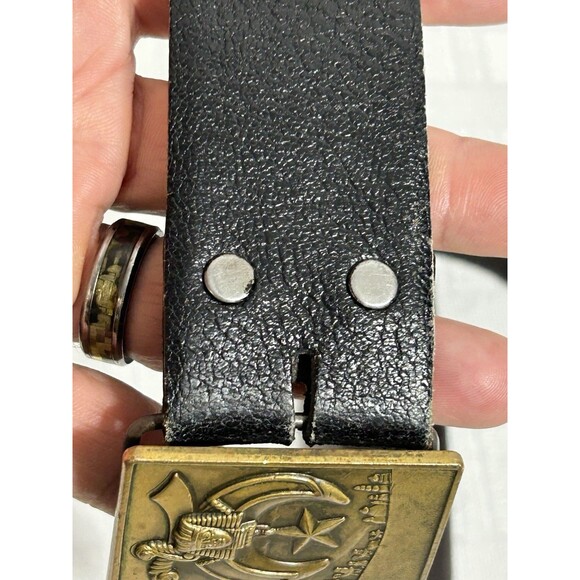 1979 Vtg. Harry Klitzner Masonic Masons Brass Shriners Belt Buckle 38 LEATHER - Picture 6 of 16